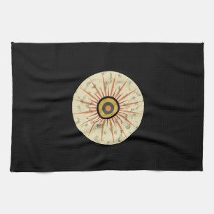 Retro Boho Sunburst Design Tea Towel