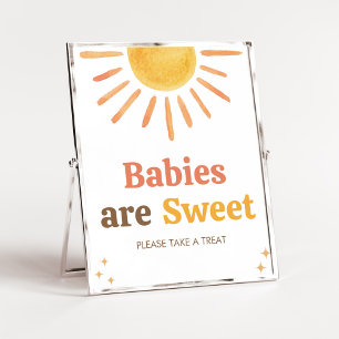 Retro Boho Sunshine Baby Shower Babies are Sweet Poster
