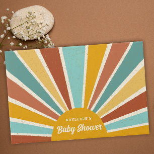 Retro Boho Sunshine Baby Shower Guest Book