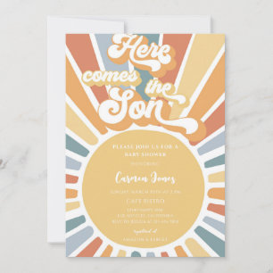 Retro Boho Sunshine Baby Shower Invitation