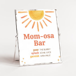 Retro Boho Sunshine Baby Shower Mum Osa Bar Poster