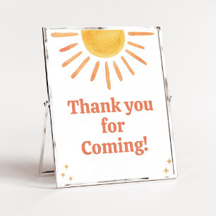 Retro Boho Sunshine Thank you for Coming Poster