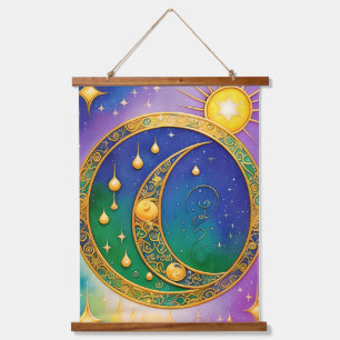 Retro Boho Tapestry Vintage Sun Moon Stars Hippie