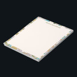 Retro Boho Teal Brown Floral Cute Baby Shower Notepad<br><div class="desc">Retro Boho Teal Brown Floral Cute Baby Shower Personalised Name Notepad</div>