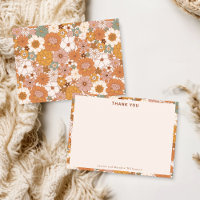 Retro Boho Terracotta Floral Personalized Wedding