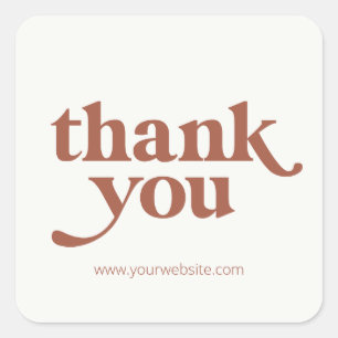 Retro Boho Thank You Small Business Stickers