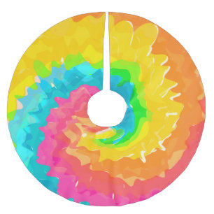 retro boho tie dye brushed polyester tree skirt