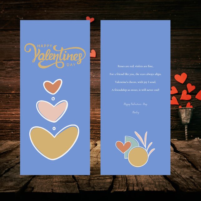 Retro Boho Valentines Day Flat Card (Creator Uploaded)