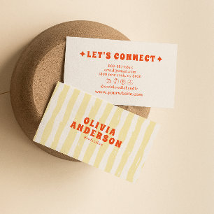 Retro Bold 70's Boho Groovy Funky Unique Trendy Business Card