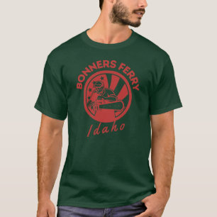 Retro Bold Bonners Ferry Idaho Red Arborist Lumber T-Shirt