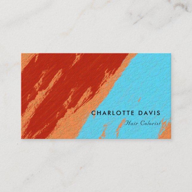 Retro Bold Brush Stroke Business Card (Front)