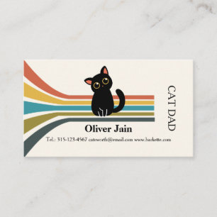 Retro Bold Business Card   cat dad 