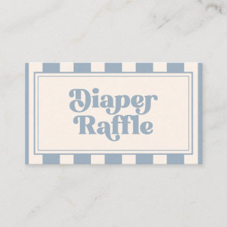 Retro Bold Dusty Blue Diaper Raffle Baby Shower Enclosure Card