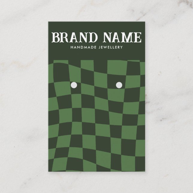 Retro Bold Earrings Display Card Green  (Front)