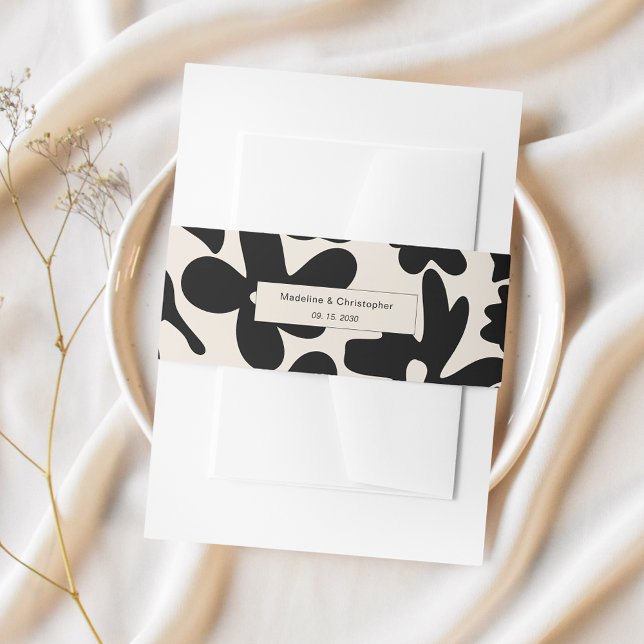 Retro Bold Floral Wedding Invitation Belly Band (Creator Uploaded)