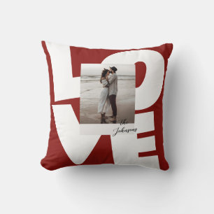 Retro Bold Love Typography Wall Art with Photo Cushion