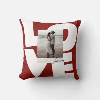 Retro Bold Love Typography Wall Art with Photo Cushion