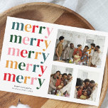 Retro Bold Merry Christmas Modern Minimal 3 Photo Holiday Card<br><div class="desc">Introducing our Modern Scandinavian Merry Christmas Holiday Card, a versatile and stylish choice for families and businesses alike. This card effortlessly combines modern design with the cosy and inviting essence of Scandinavian hygge, making it the perfect way to spread holiday warmth to your loved ones or clients. Our Modern Scandinavian...</div>