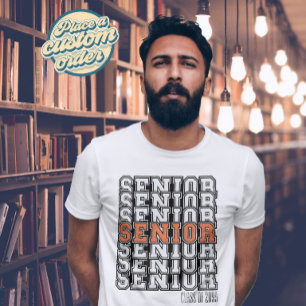 Retro bold  Senior shirt Class of gift