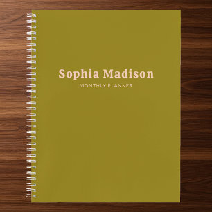 Retro Bold Simple Green Blush Pink Notebook