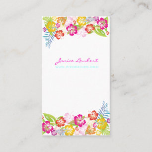 Retro bold tropical flowers/DIY background Business Card