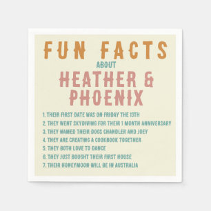 Retro Bold Typography Bright Custom Fun Fact Napkin