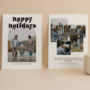Retro Bold Typography Christmas Arch Photo Holiday Card