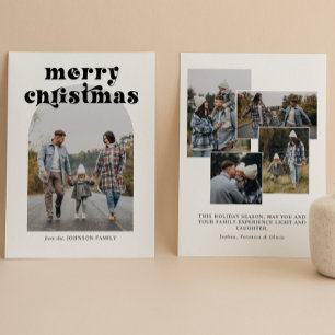 Retro Bold Typography Christmas Photo Holiday Card