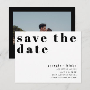 Retro Bold Typography Contemporary Save the Date Invitation