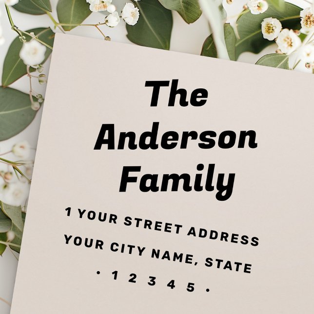 Retro bold typography return address rubber stamp (Retro bold typography return address rubber stamp)