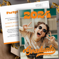 Retro Bold Typography Trendy Photo Fun Graduation