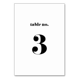 Retro Bold Typography Wedding Table Number 3 Card