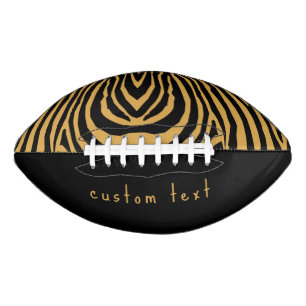 RETRO BOLD WILD ANIMAL STRIPED PRINT GOLD BLACK FOOTBALL