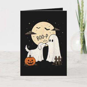 Retro Boo Boo-p Dog Ghost Funny Halloween Holiday Card