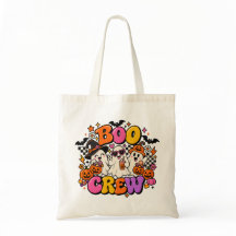 Retro Boo Crew Kids Halloween Trick or Treat Tote