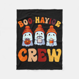 Retro Boo-havior Crew Behavior Analyst Halloween A Fleece Blanket