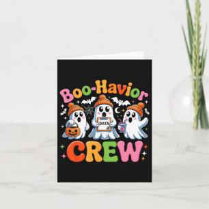 Retro Boo-havior Crew Behaviour Analyst Halloween  Card
