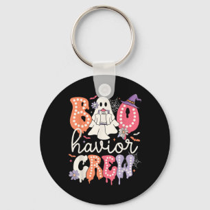 Retro Boo-havior Crew Behaviour Analyst Halloween Key Ring
