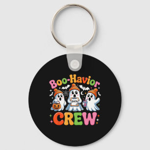 Retro Boo-havior Crew Behaviour Analyst Halloween Key Ring