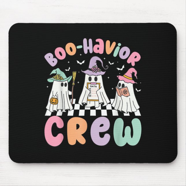 Retro Boo-havior Crew Behaviour Yst Halloween Aba  Mouse Pad (Front)