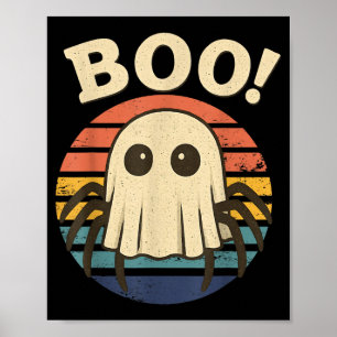 Retro Boo Spider Ghost Funny Halloween Costume Poster