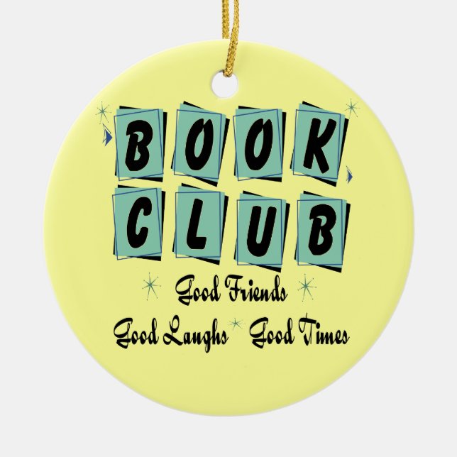Retro Book Club Ornament - Good Friends (Front)