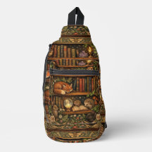 Retro book lover woodland animals