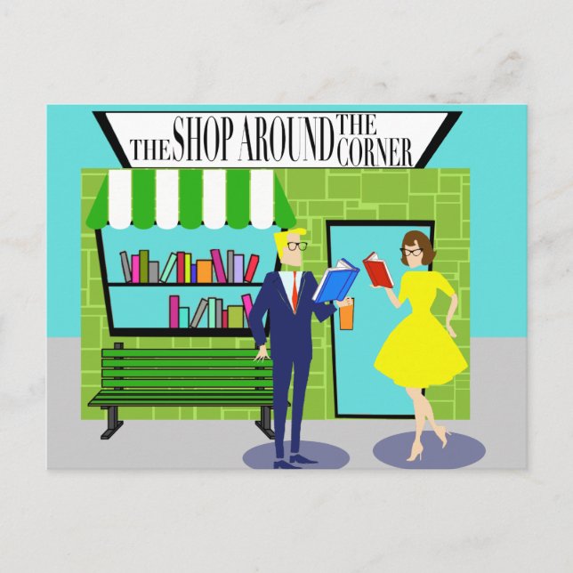 Retro Book Lovers Postcard (Front)