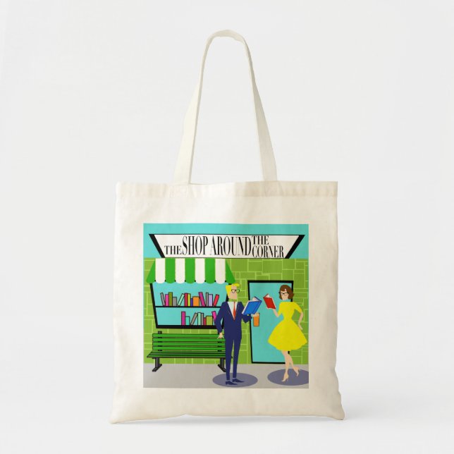 Retro Book Lovers Tote Bag (Front)