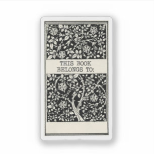 Retro Book Plate This Book Belongs To