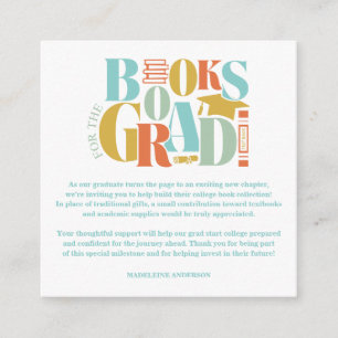 Retro Books For The Grad Graduation Checkerboard Enclosure Card