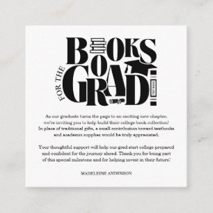 Retro Books For The Grad Graduation Checkerboard Enclosure Card