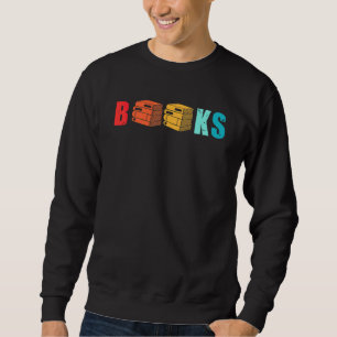Retro Books Reading Bookworm Library Literature Ed Sweatshirt