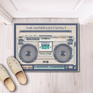 Retro Boombox Beige Doormat